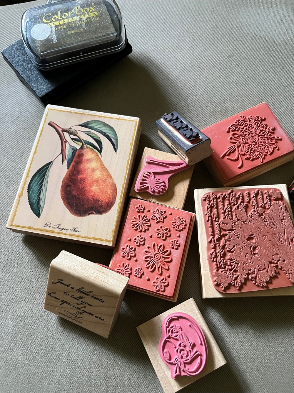 & Assorted Pink Rubber Stamp Set - Home Design Craft Stamps